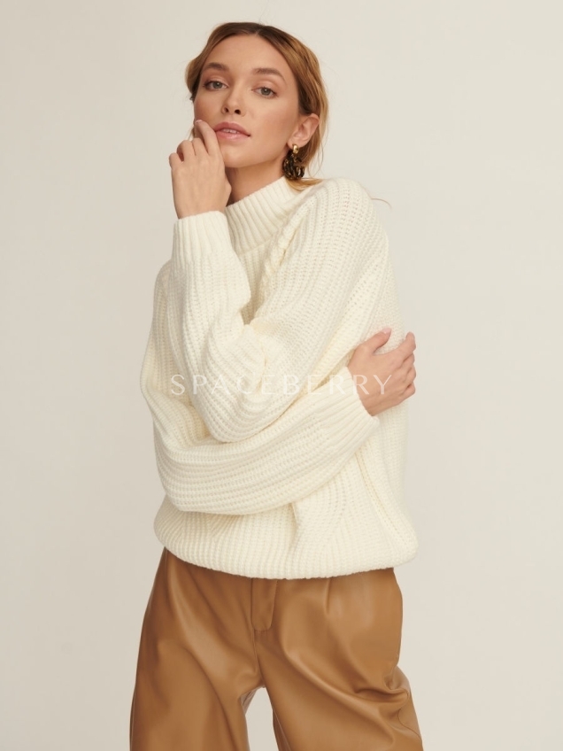 Женский вязаный свитер оверсайз, джемпер